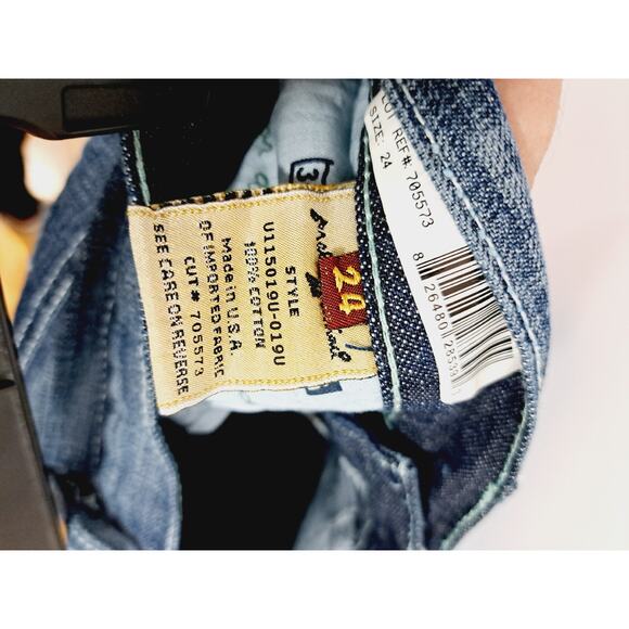 7 For All Mankind New Deadstock Capri Dojo Jeans Size 24 Swarovski Crystallized - Picture 5 of 8